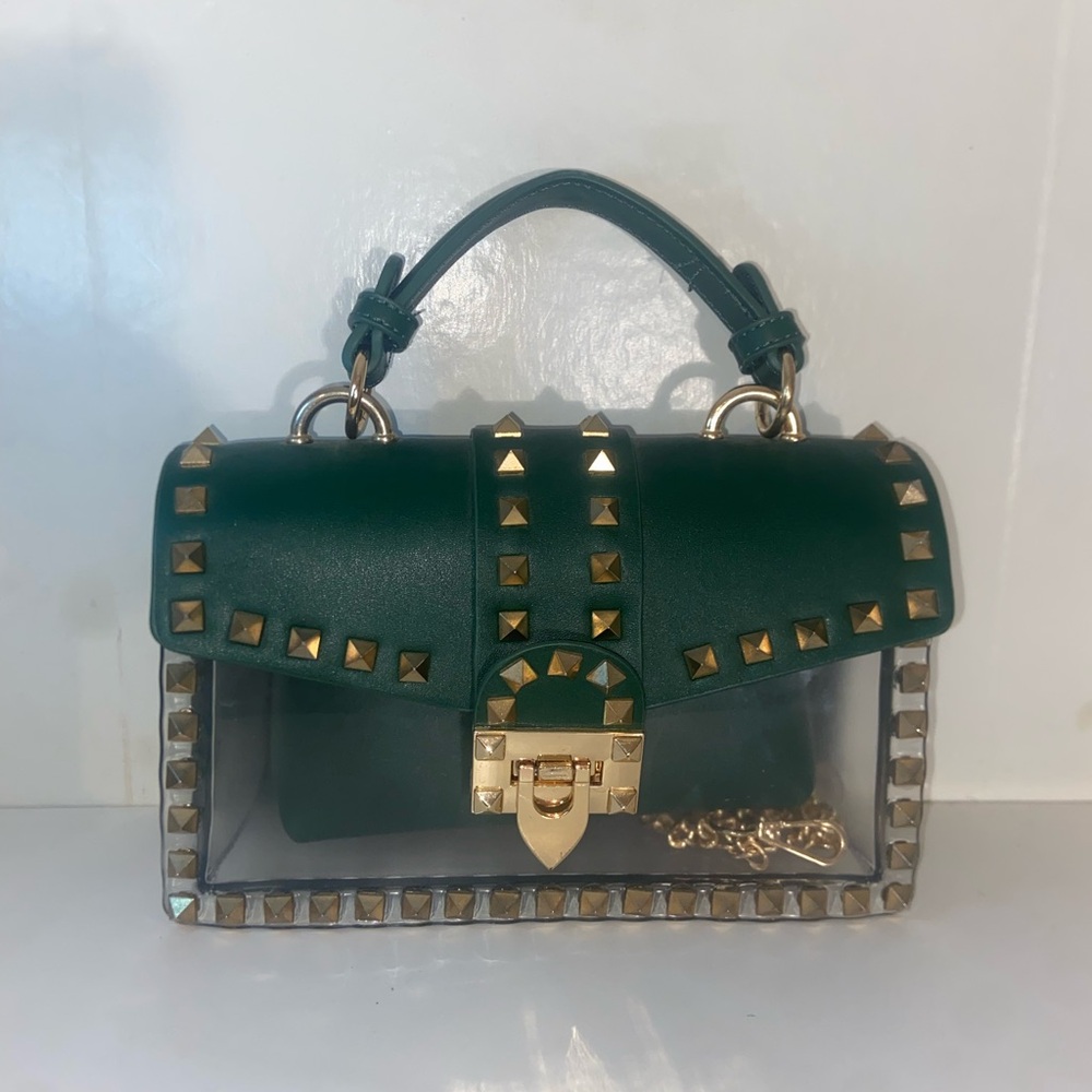 Green Studded Handbag